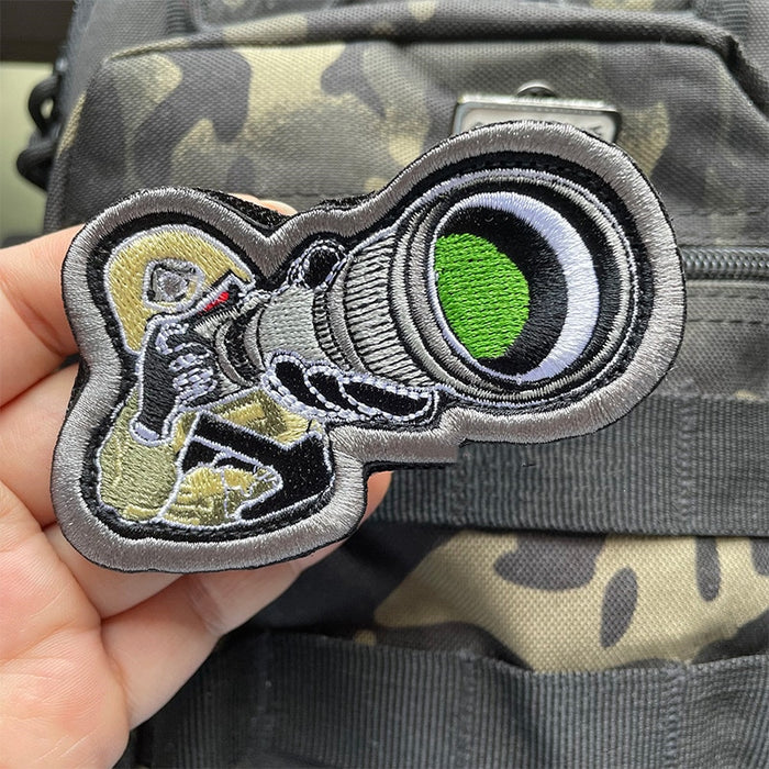 Cool 'Soldier Holding A Superzoom Camera' Embroidered Velcro Patch