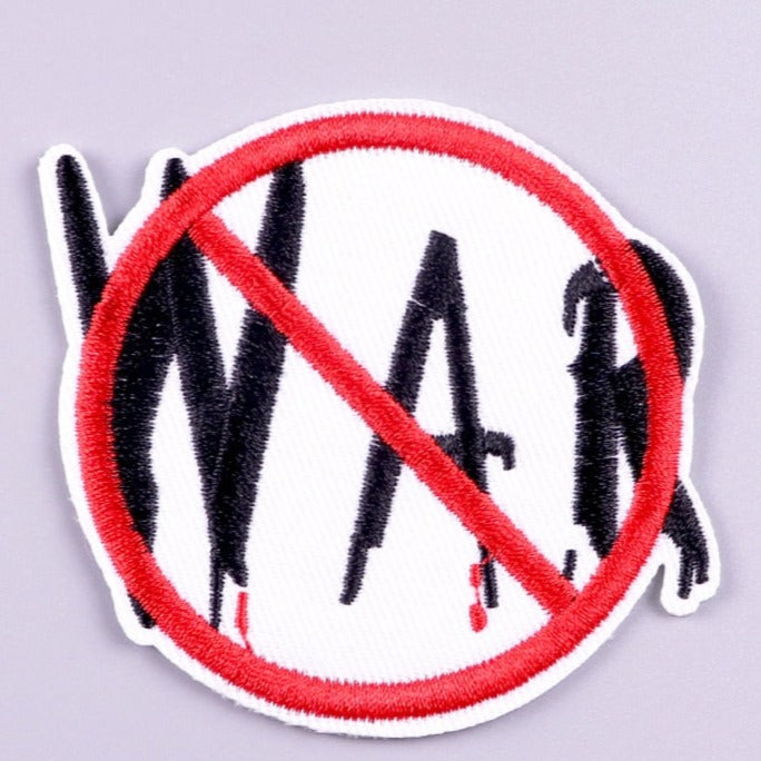 No War Symbol Embroidered Velcro Patch