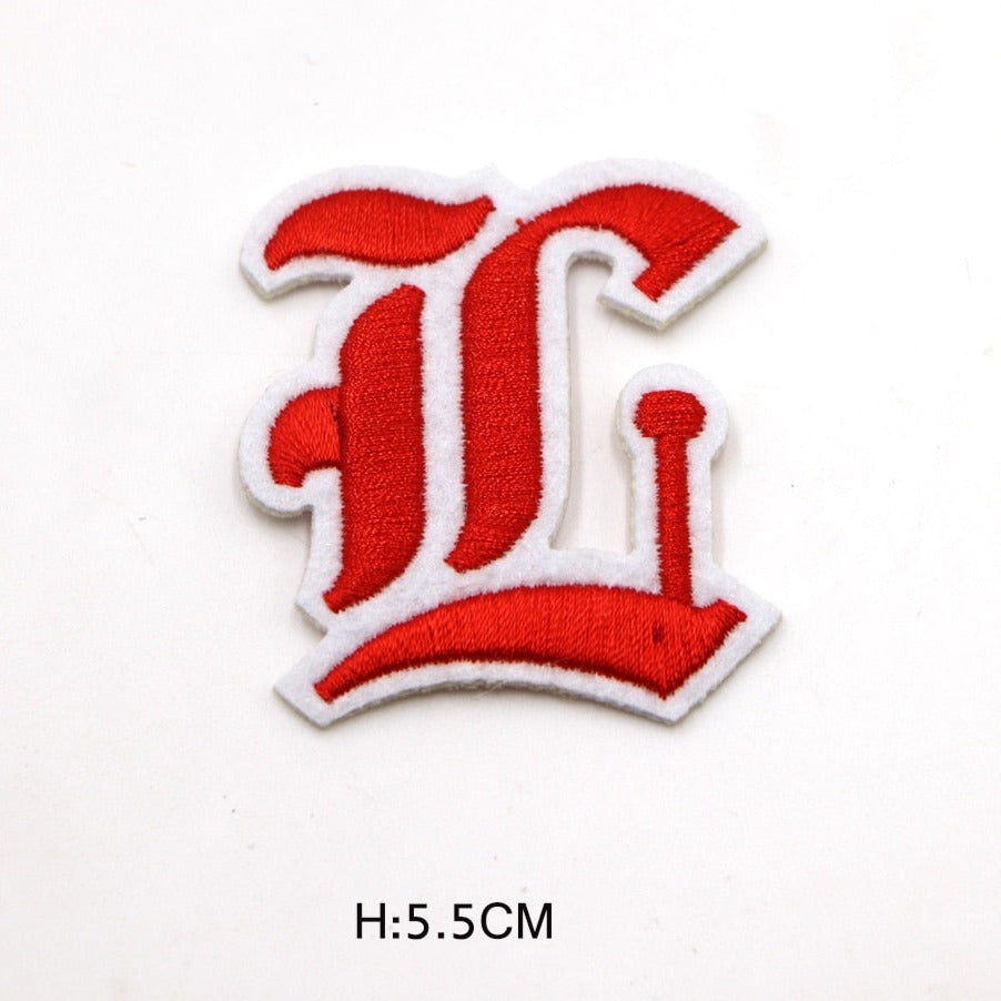 Gothic Font 'Letter L' Embroidered Patch