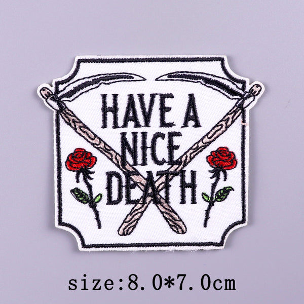 Scythes 'Have A Nice Death | Red Roses' Embroidered Patch