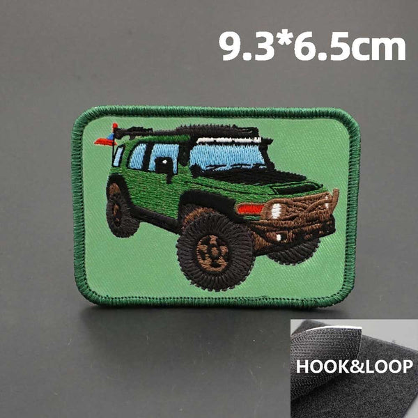 Off-Road Vehicles 'FJ Cruiser | Green' Embroidered Velcro Patch