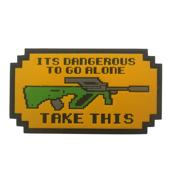 Its Dangerous To Go Alone 'AUG Gun' PVC Rubber Velcro Patch