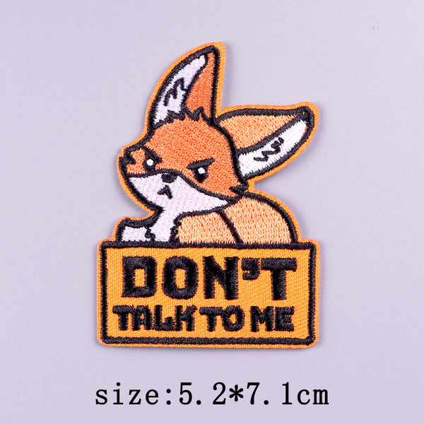 Cute 'Angry Fox | Don't Talk To Me' Embroidered Patch