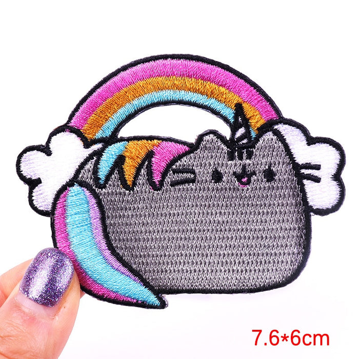 Cute 'Pusheen Unicorn Cat | Rainbow' Embroidered Patch