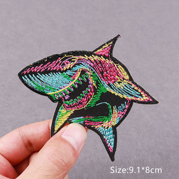 Angry Shark 'Colorful' Embroidered Patch