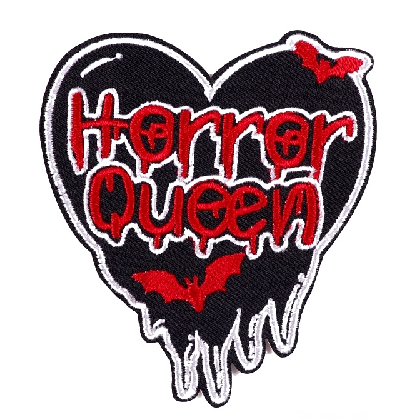 Horror Queen 'Melting Black Heart' Embroidered Patch