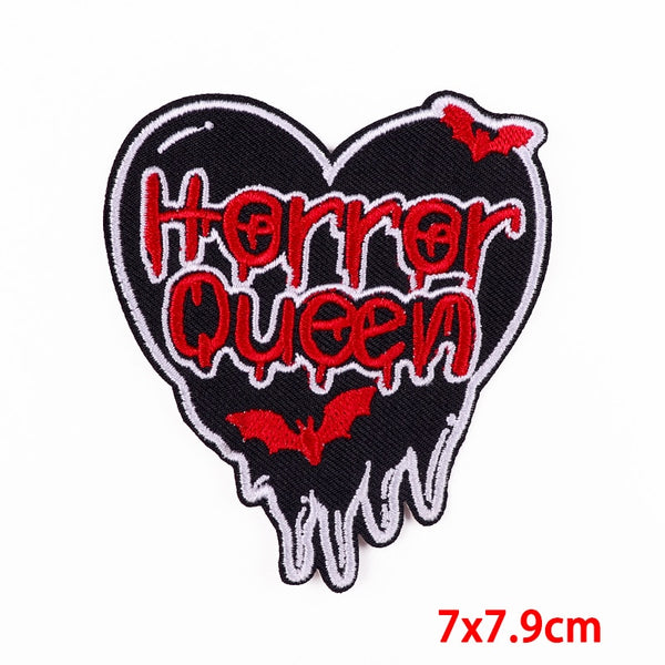 Horror Queen 'Melting Black Heart' Embroidered Patch