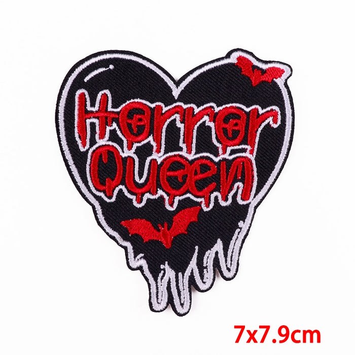 Horror Queen 'Melting Black Heart' Embroidered Patch