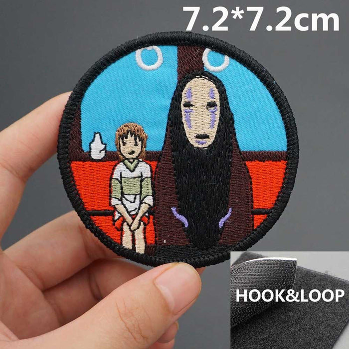 Spirited Away 'Haku and No face' Embroidered Velcro Patch