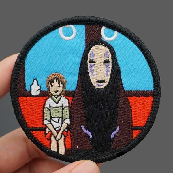 Spirited Away 'Haku and No face' Embroidered Velcro Patch