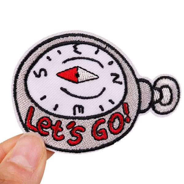 Compass 'Let's Go!' Embroidered Patch