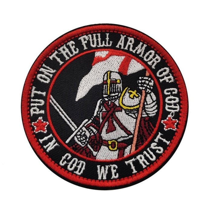 Quote 'Put On The Full Armor Of God' Embroidered Velcro Patch