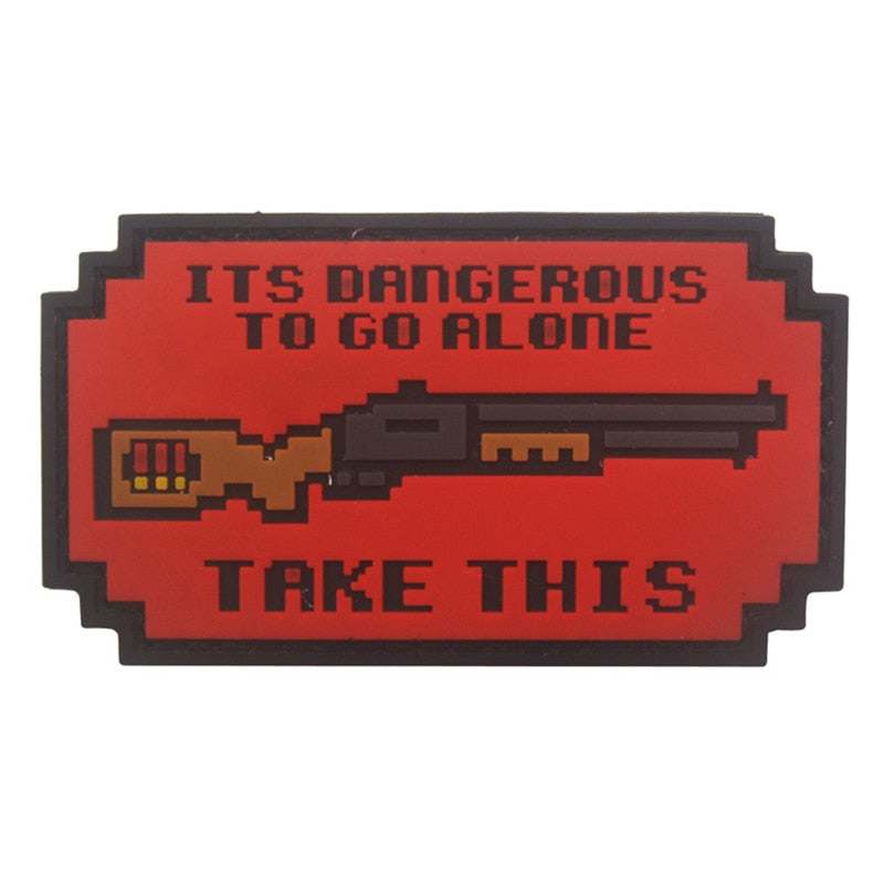 Its Dangerous To Go Alone 'Shotgun' PVC Rubber Velcro Patch