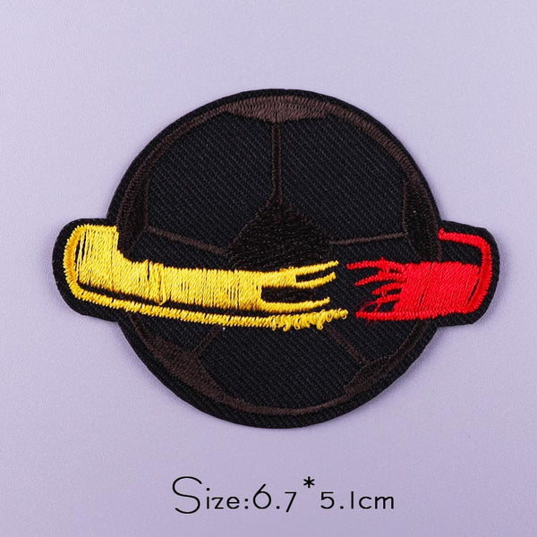 Soccer Ball 'Dual Ring Scarf' Embroidered Patch