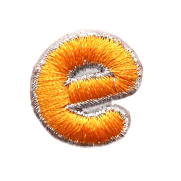 Small Letter E 'Orange' Embroidered Patch