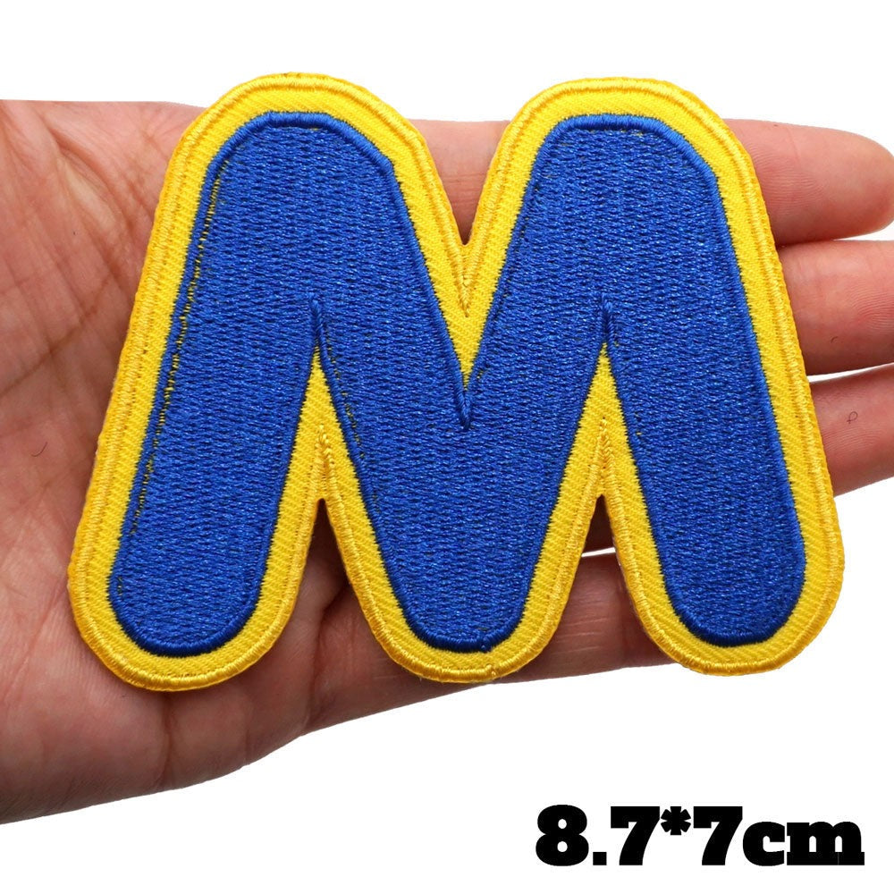 Big Letter M 'Yellow and Blue' Embroidered Patch