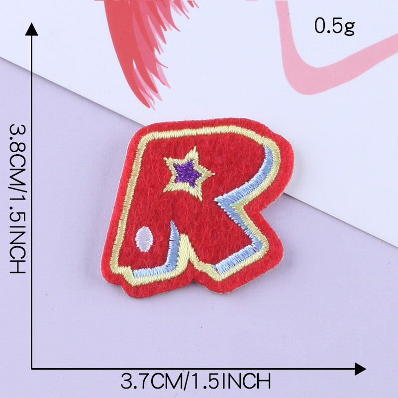 Cute Letter R 'Colorful' Embroidered Patch