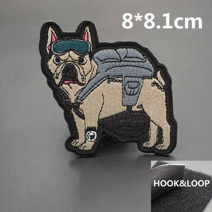 French Bulldog 'Tactical Dog | Guarding' Embroidered Velcro Patch