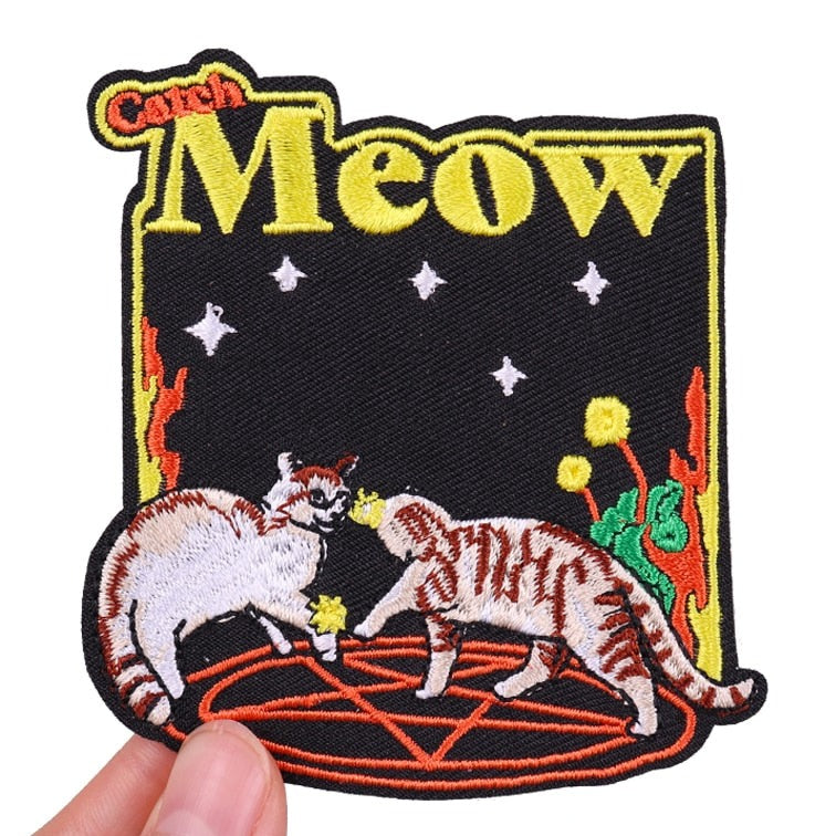 Playing Cats 'Catch Meow' Embroidered Patch — Little Patch Co