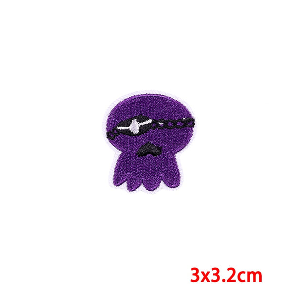 Cute 'Purple Octopus | Eyepatch' Embroidered Patch