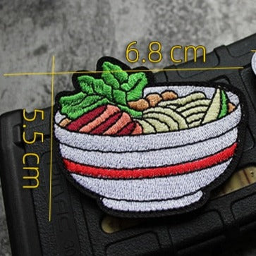 Food 'Ramen Noodle Bowl' Embroidered Velcro Patch