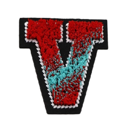 Tricolor 'Letter V' Embroidered Patch