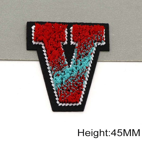 Tricolor 'Letter V' Embroidered Patch