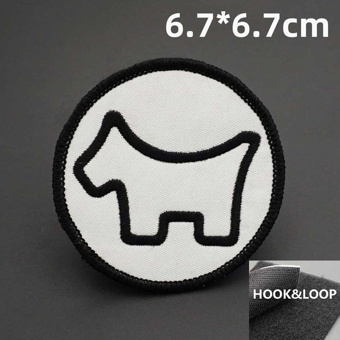 Cute 'Cameron Dog Logo | Round' Embroidered Velcro Patch