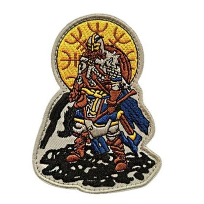Viking 'Armored Warrior' Embroidered Velcro Patch