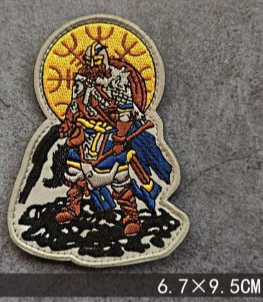 Viking 'Armored Warrior' Embroidered Velcro Patch