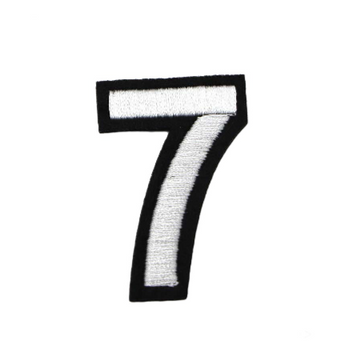 Black and White Number 'Seven' Embroidered Patch