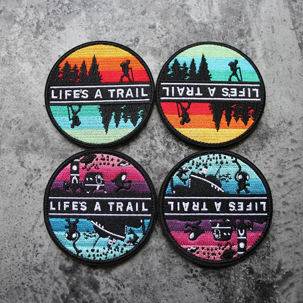 Travel 'Life's A Trail | Set of 2' Embroidered Velcro Patch