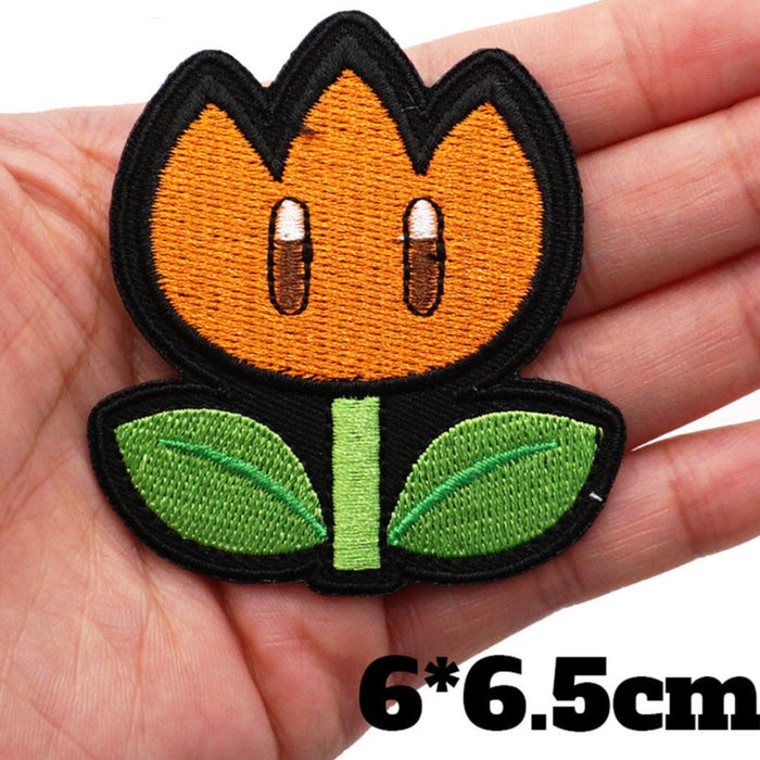 Super Mario Bros. 'Fire Flower | Orange Tulip-Like' Embroidered Patch