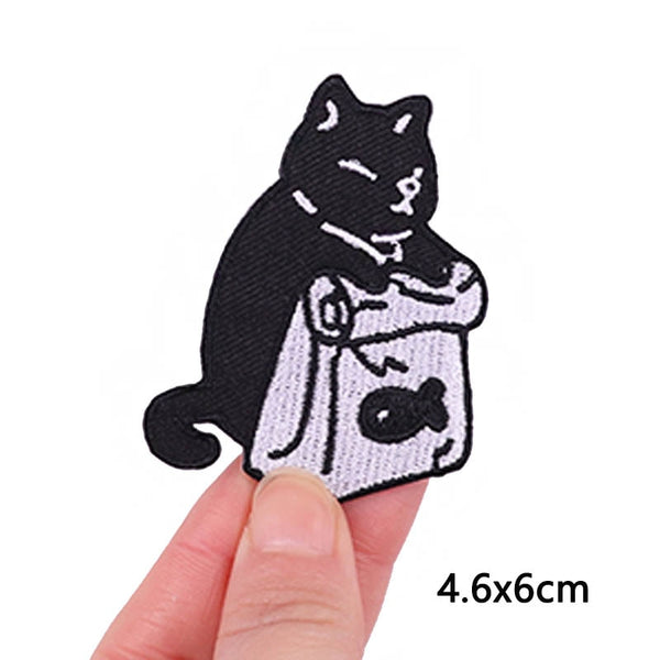 Cat 'Dried Fish Bag | 2.0' Embroidered Velcro Patch