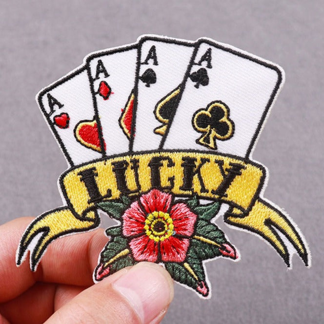 Playing Cards 'Lucky Aces | Flower' Embroidered Patch