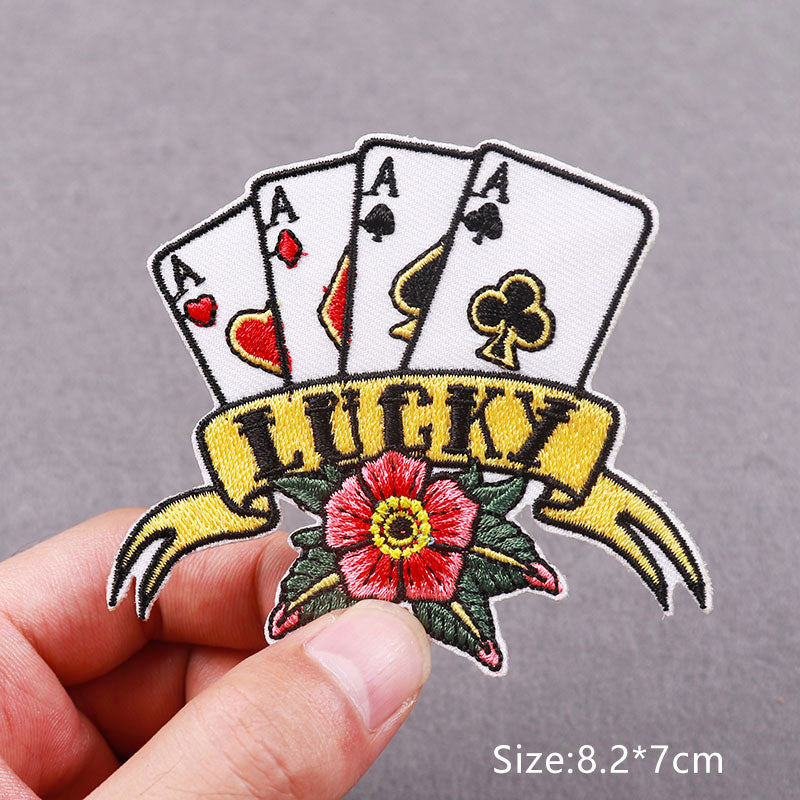 Playing Cards 'Lucky Aces | Flower' Embroidered Patch
