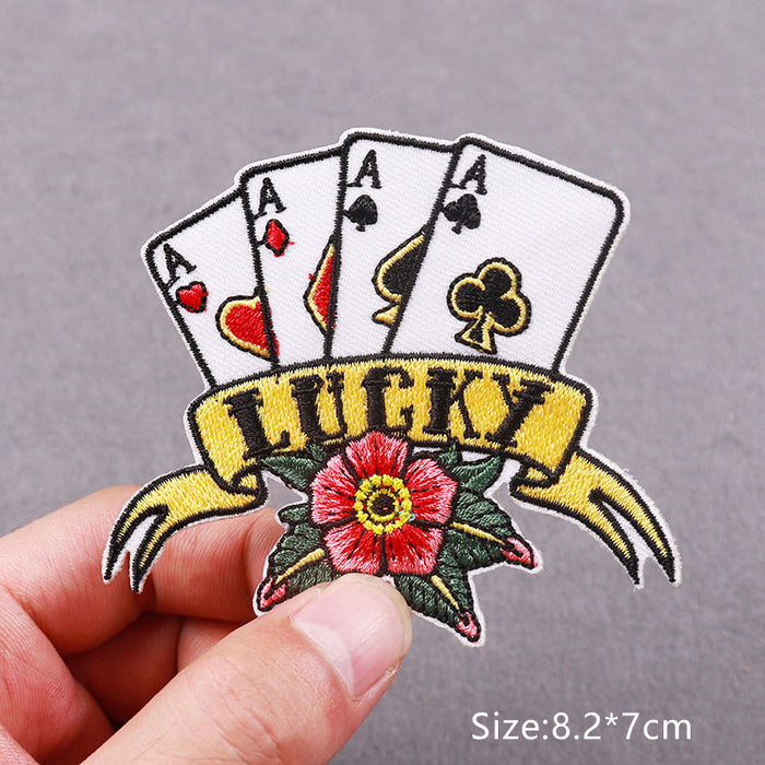 Playing Cards 'Lucky Aces | Flower' Embroidered Patch