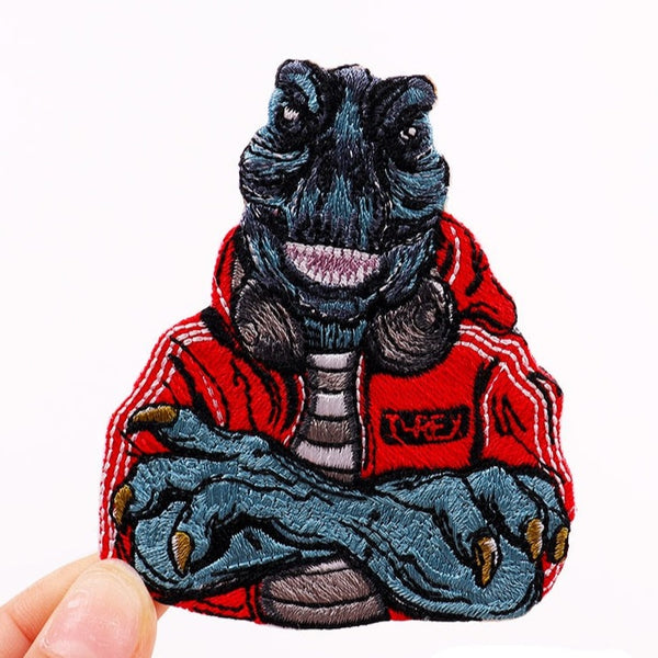 Dinosaur 'Cool T-Rex | Crossed Arms' Embroidered Patch