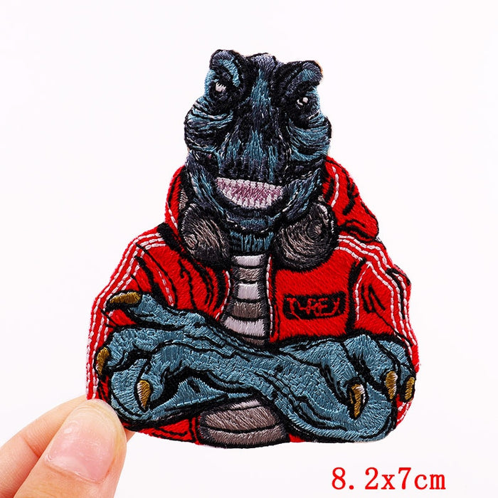 Dinosaur 'Cool T-Rex | Crossed Arms' Embroidered Patch