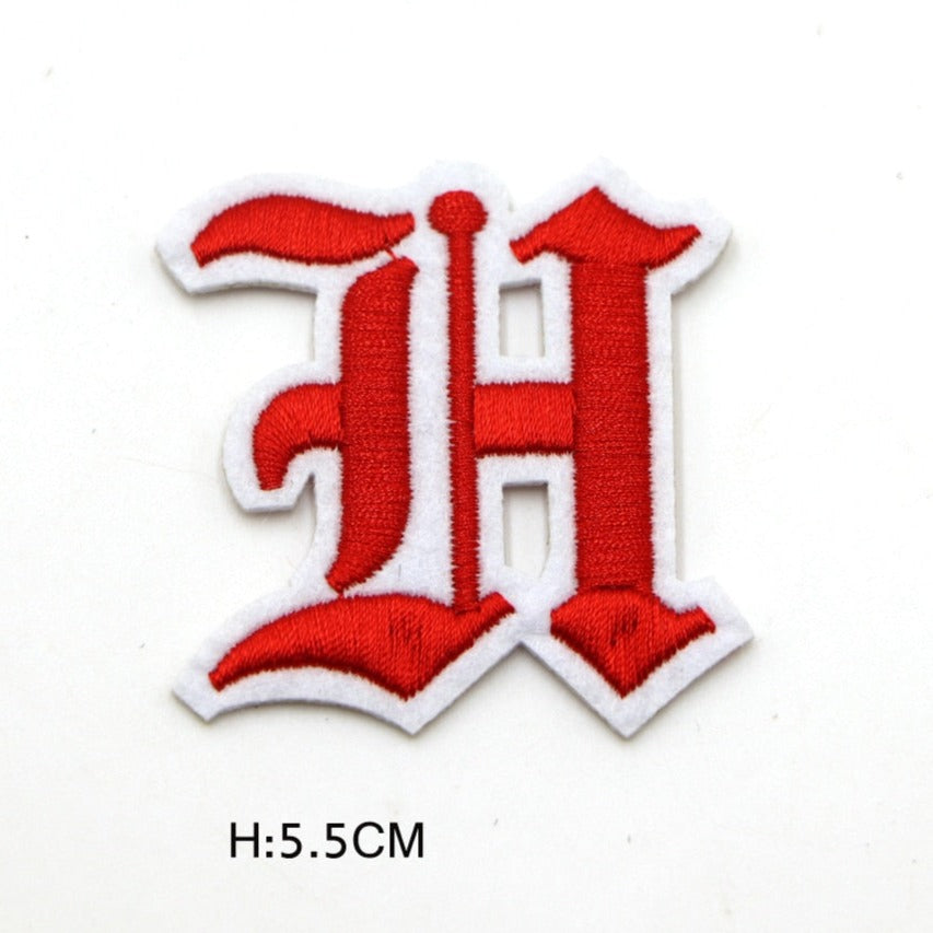 Gothic Font 'Letter H' Embroidered Patch