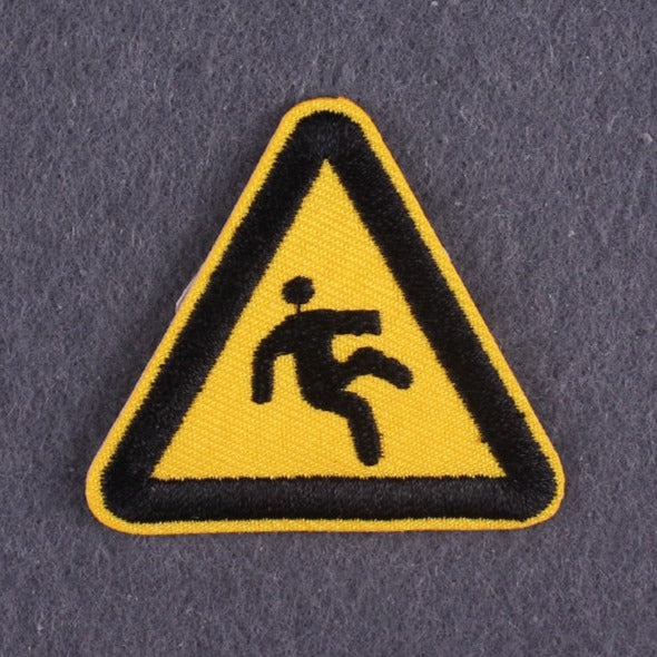 Warning Sign 'Slippery Surface' Embroidered Patch