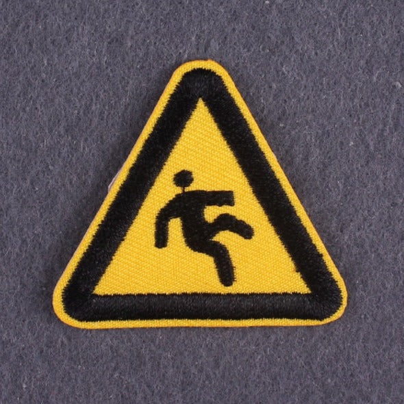 Warning Sign 'Slippery Surface' Embroidered Patch