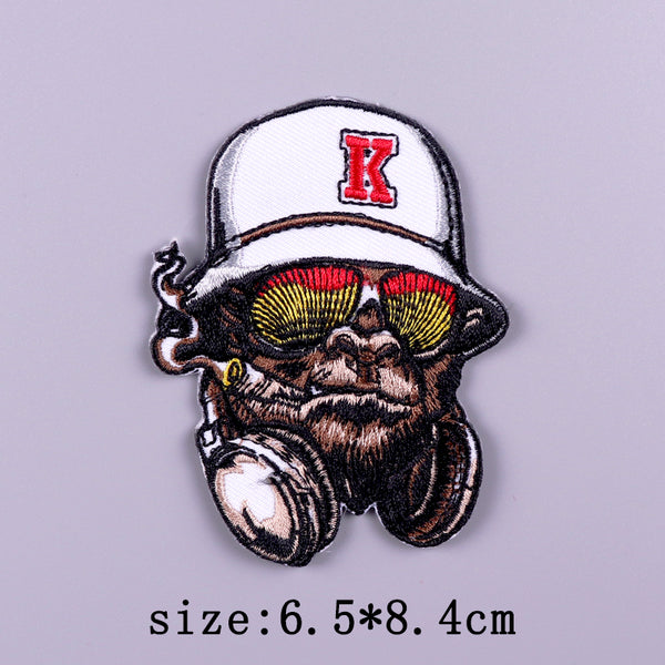 Cool 'Smoking Monkey | Head' Embroidered Patch