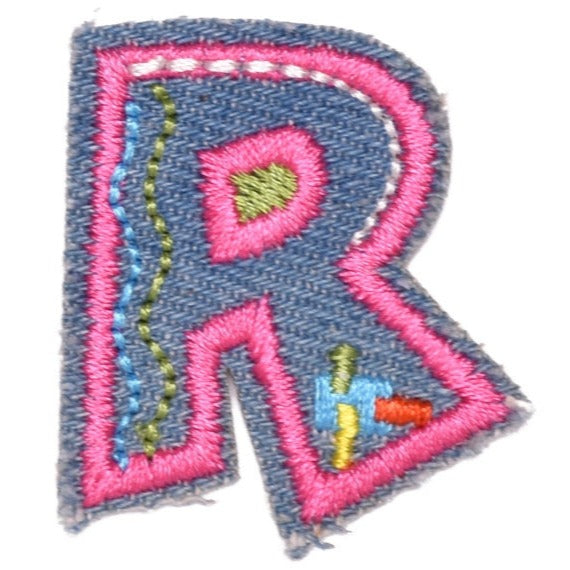 Letter R 'Denim Letter' Embroidered Patch
