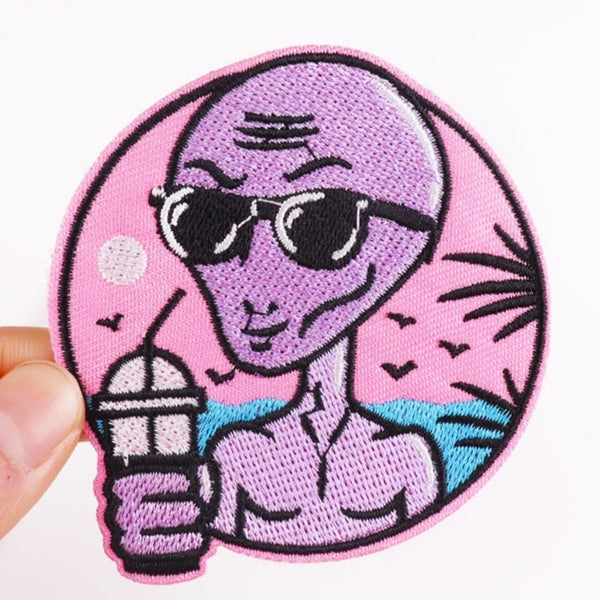 Cool 'Alien | Chilling' Embroidered Patch