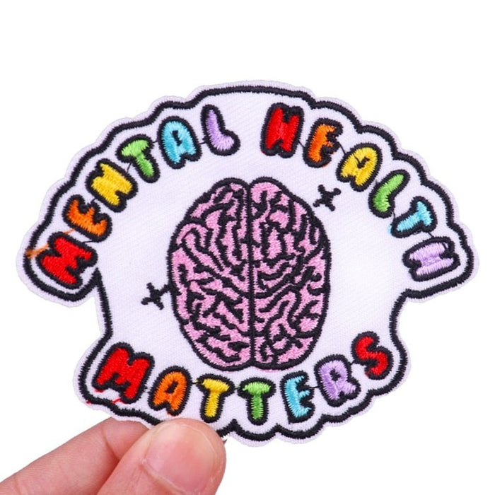 Quote 'Mental Health Matters | Brain' Embroidered Patch
