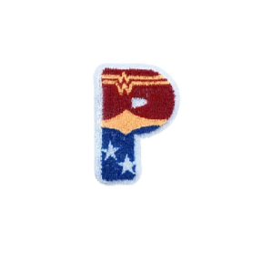 Wonder Woman 'Letter P' Embroidered Patch