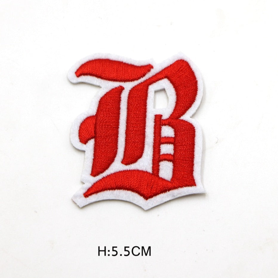 Gothic Font 'Letter B' Embroidered Patch