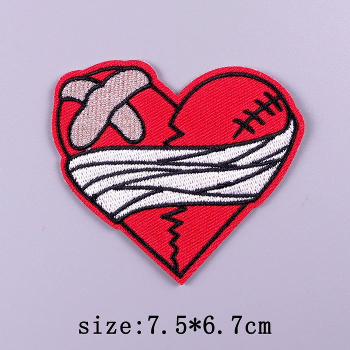 Broken Heart 'Wounded Heart' Embroidered Patch