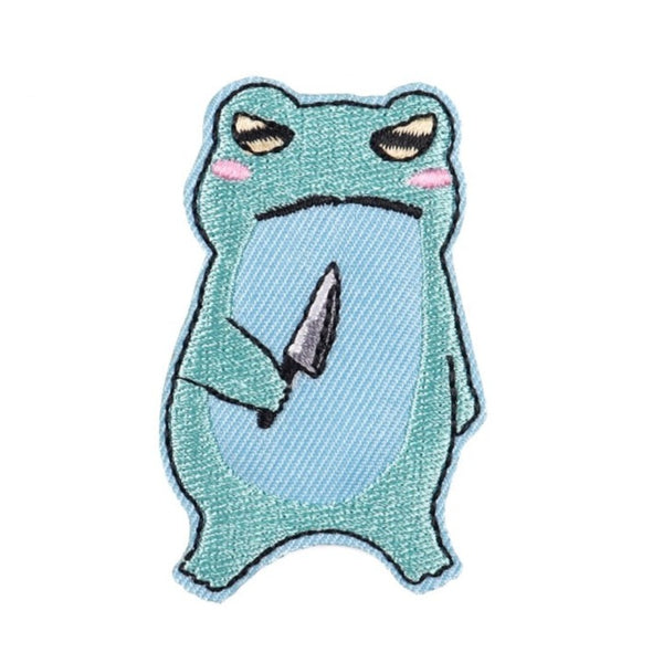 Frog 'Cutting Knife' Embroidered Patch